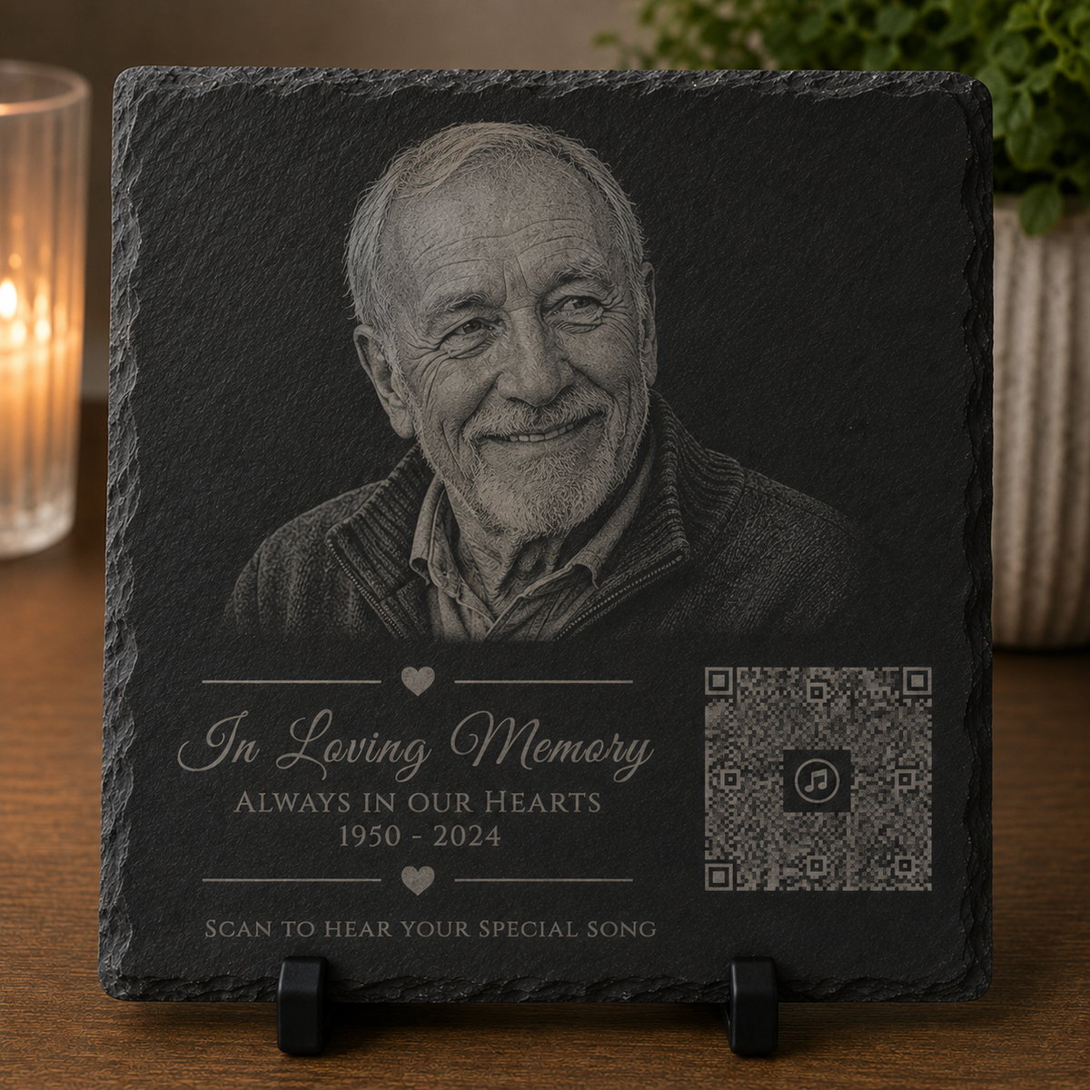 Personalised Photo & Song Keepsake Slate by Slate Locker