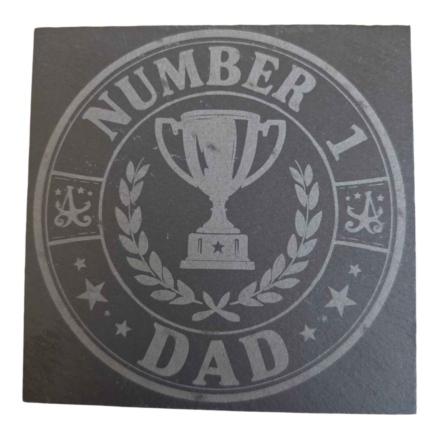 Number 1 Dad Slate Coaster