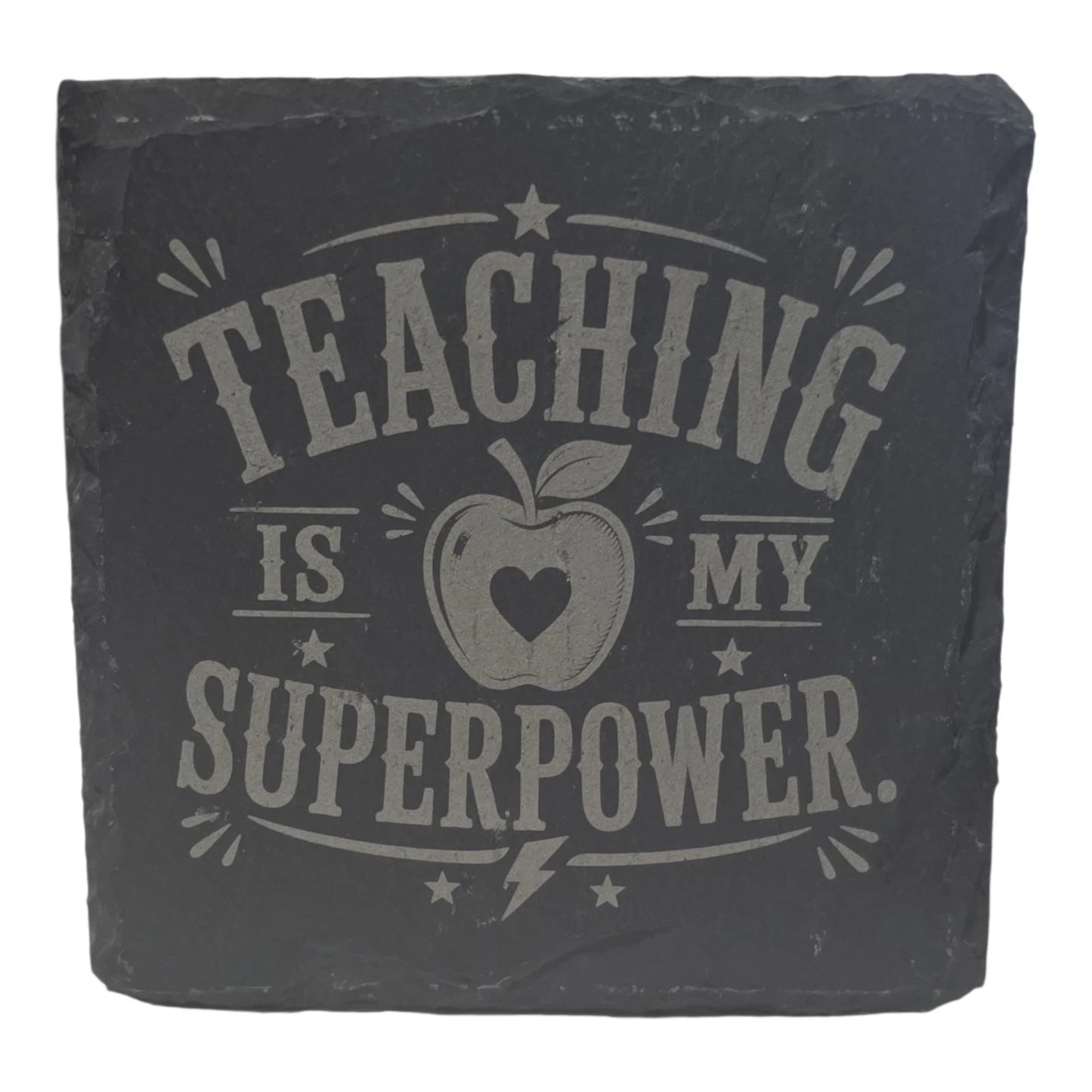 Slate Coasters Custom With Funny Teaching Quote Drinks Mat Laser Engraved by Slate Locker