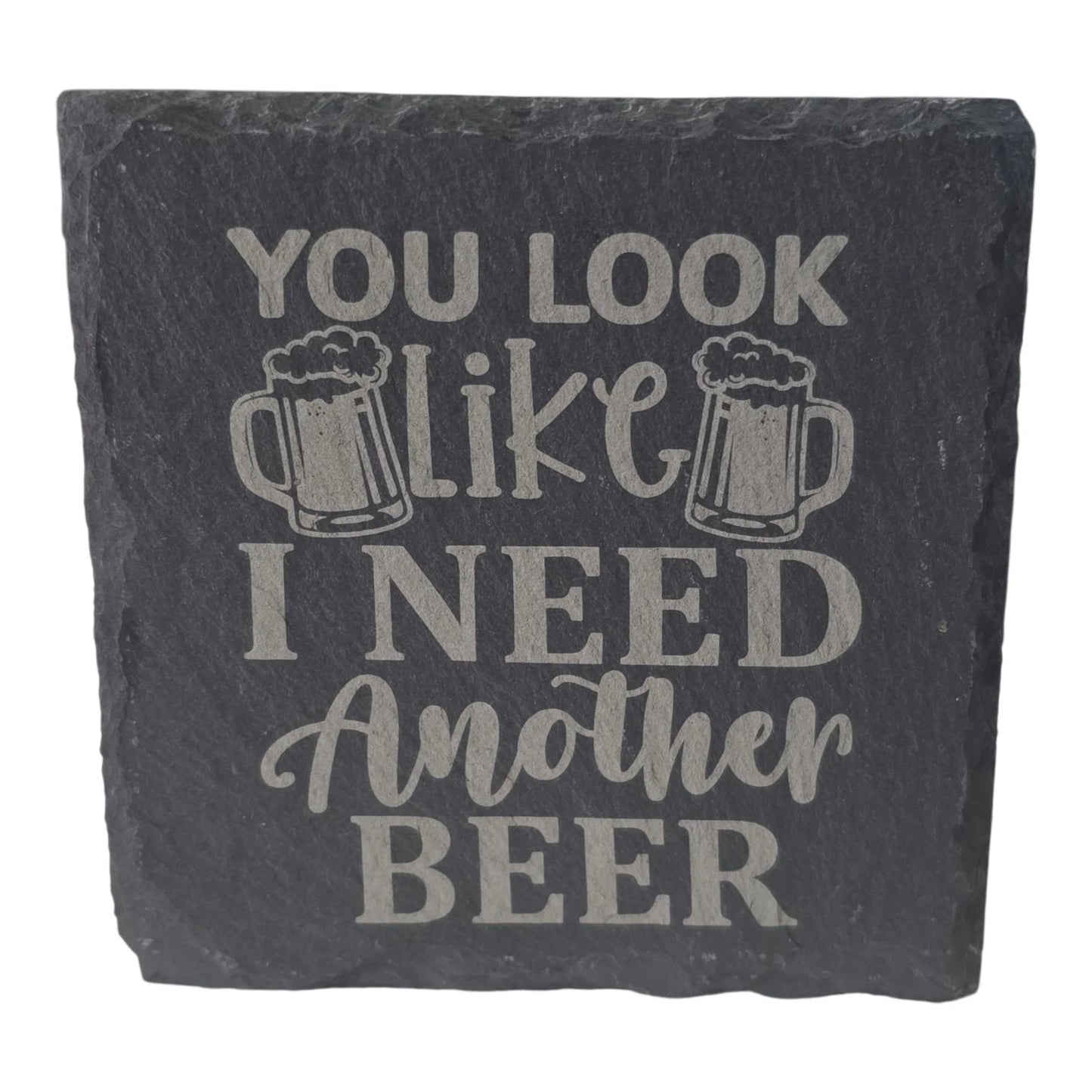Share Slate Coasters Custom With Funny Beer Quote Drinks Mat Laser Engraved by Slate Locker