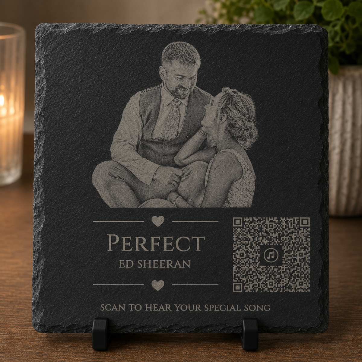 Personalised Photo & Song Keepsake Slate by Slate Locker