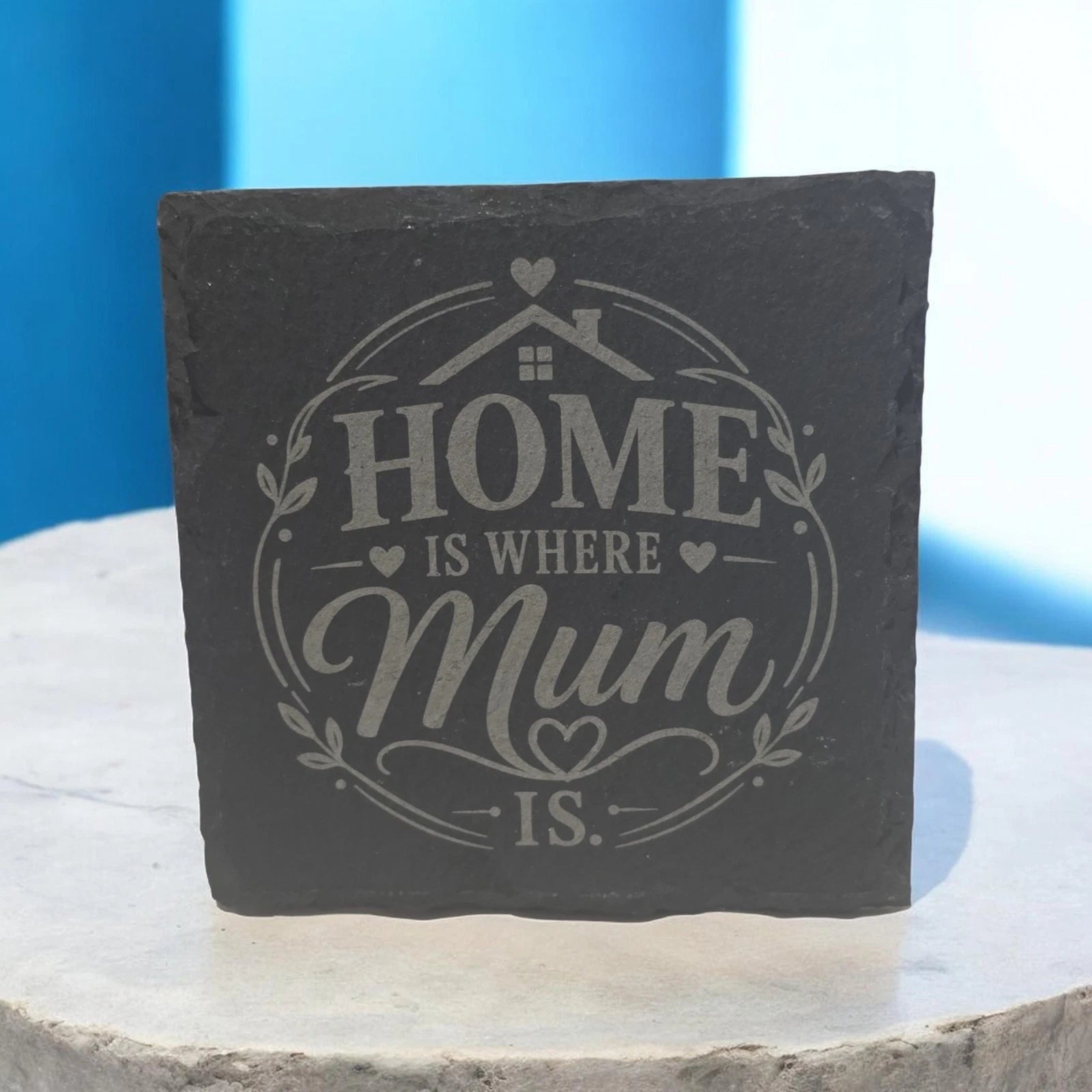 Slate Coasters Custom With Mum Quote Drinks Mat Laser Engraved by Slate Locker