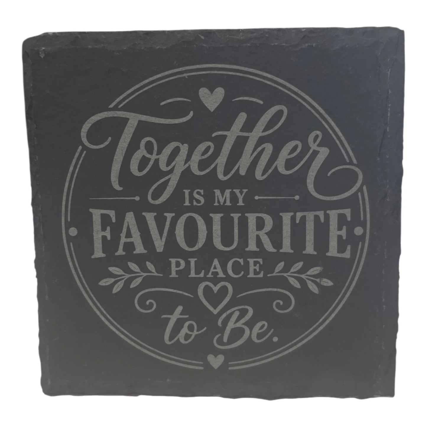 Slate Coasters Custom With Wedding Quote Drinks Mat Laser Engraved by Slate Locker