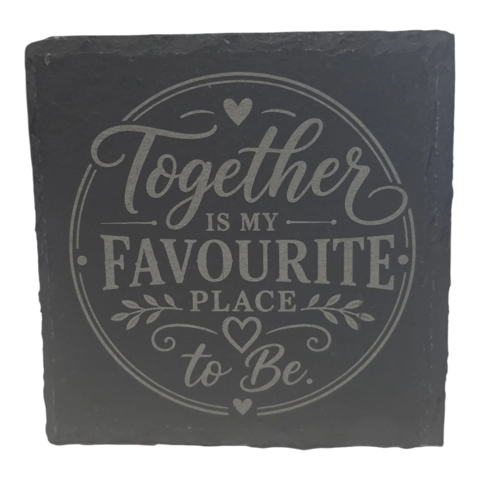 Slate Coasters Custom With Wedding Quote Drinks Mat Laser Engraved by Slate Locker