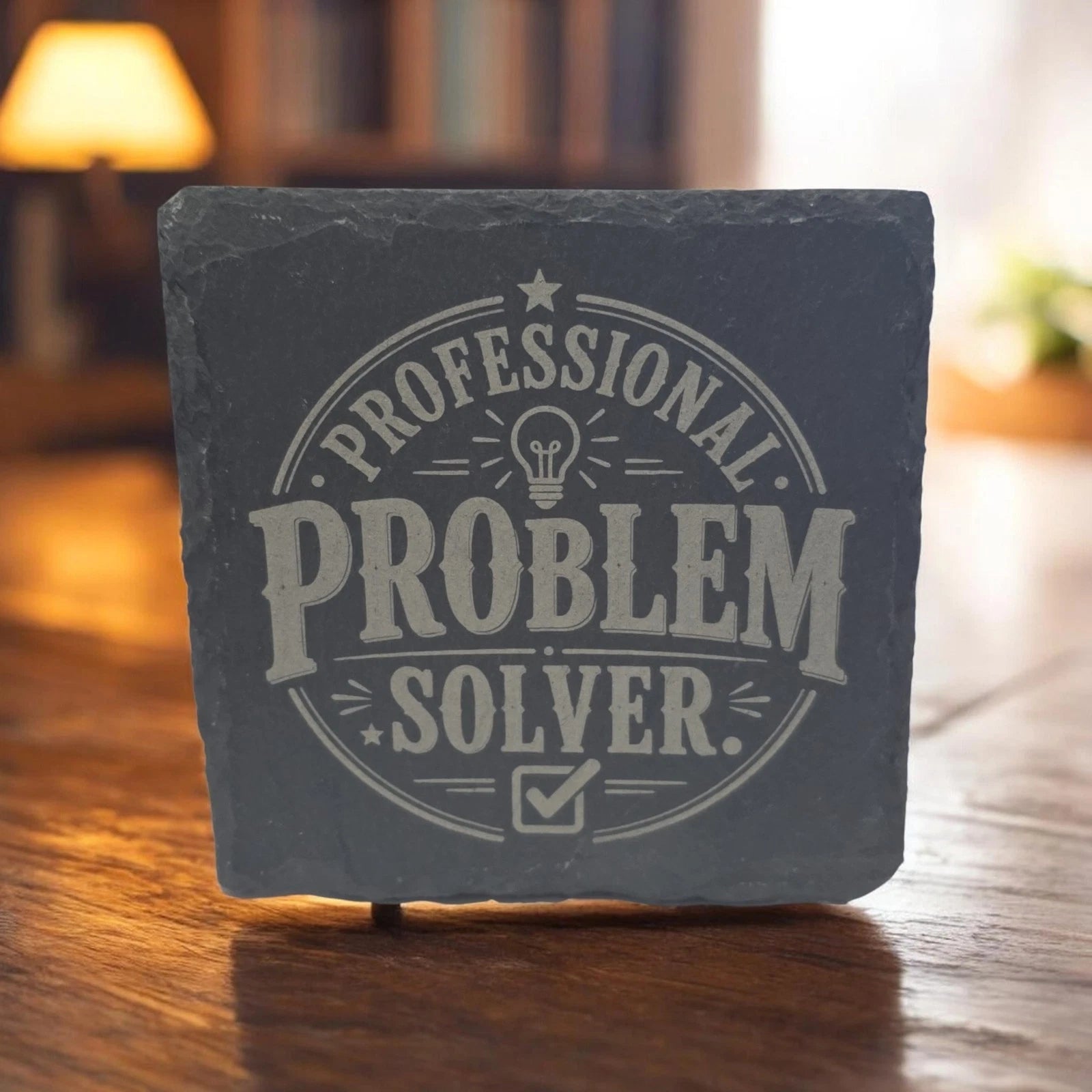 Slate Coasters Custom With Funny Work Quote Drinks Mat Laser Engraved by Slate Locker