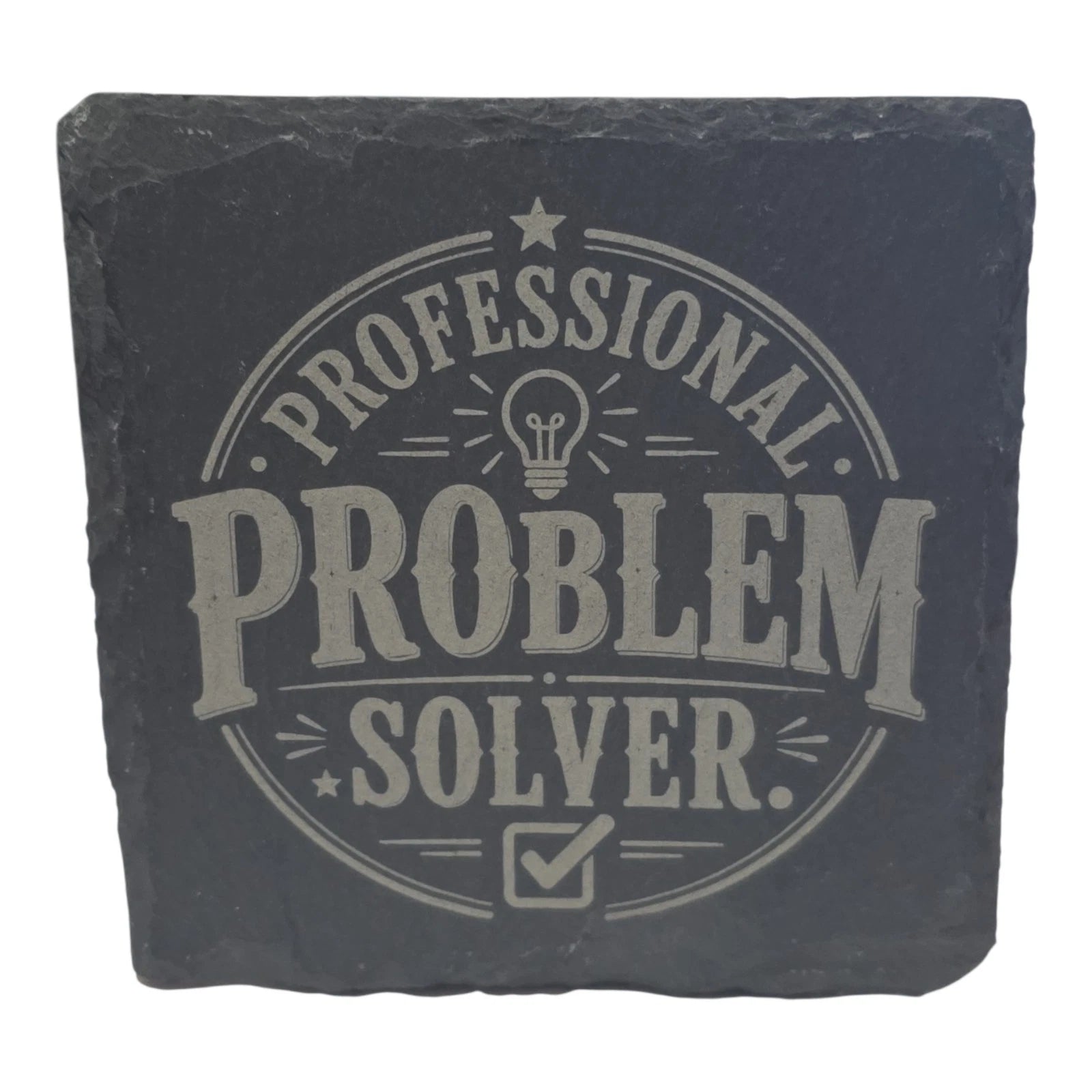 Slate Coasters Custom With Funny Work Quote Drinks Mat Laser Engraved by Slate Locker