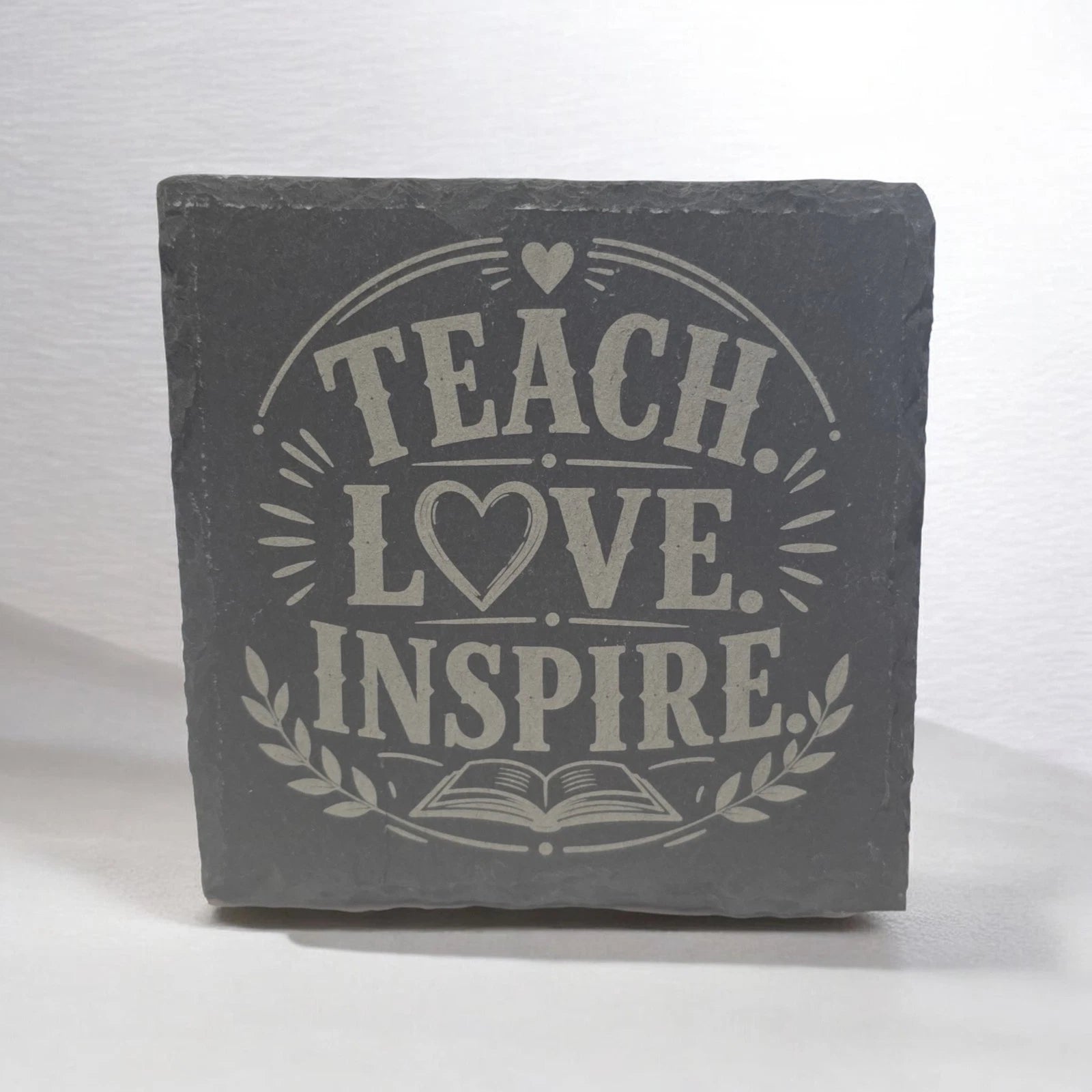 Slate Coasters Custom With Funny Teach Quote Drinks Mat Laser Engraved by Slate Locker