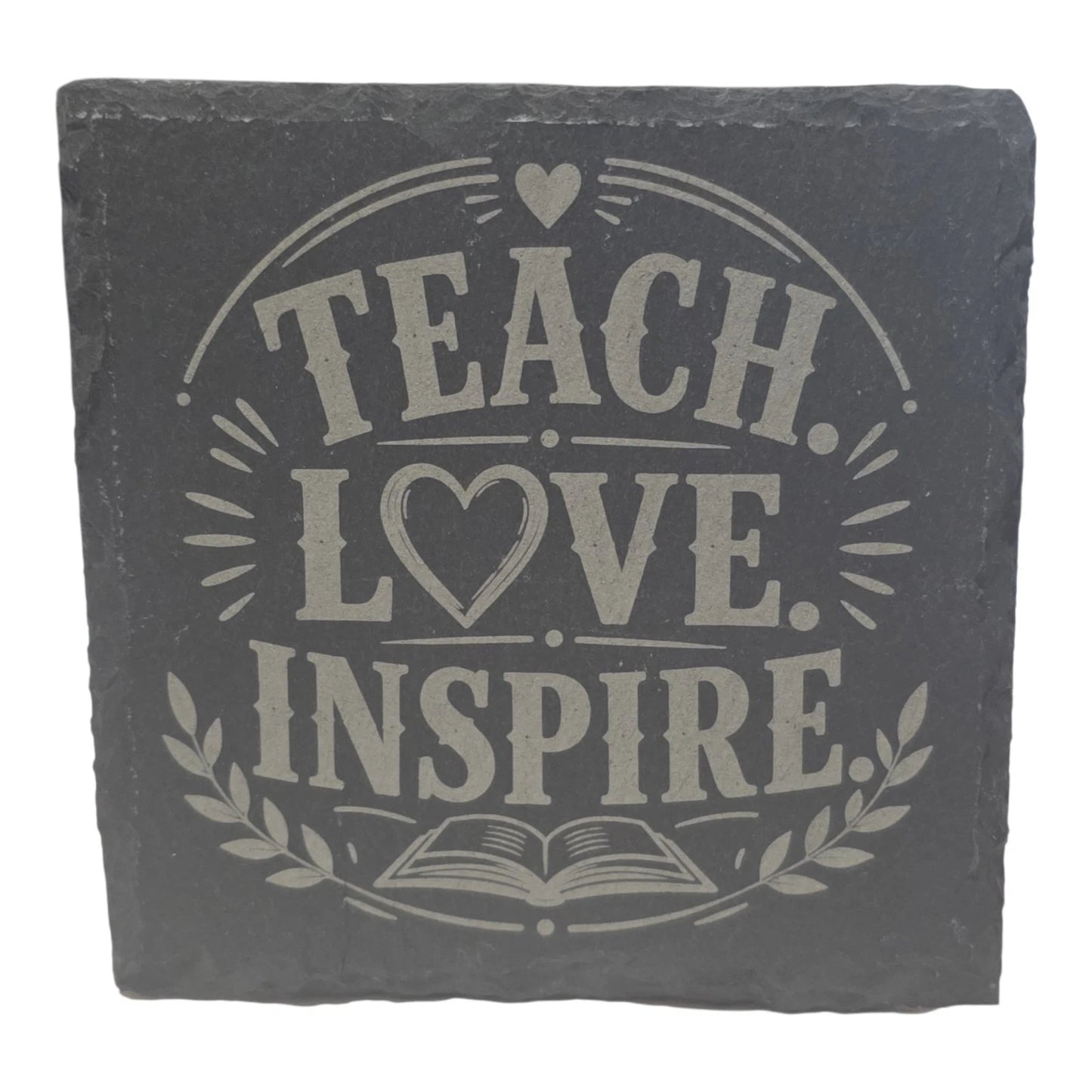 Slate Coasters Custom With Funny Teach Quote Drinks Mat Laser Engraved by Slate Locker