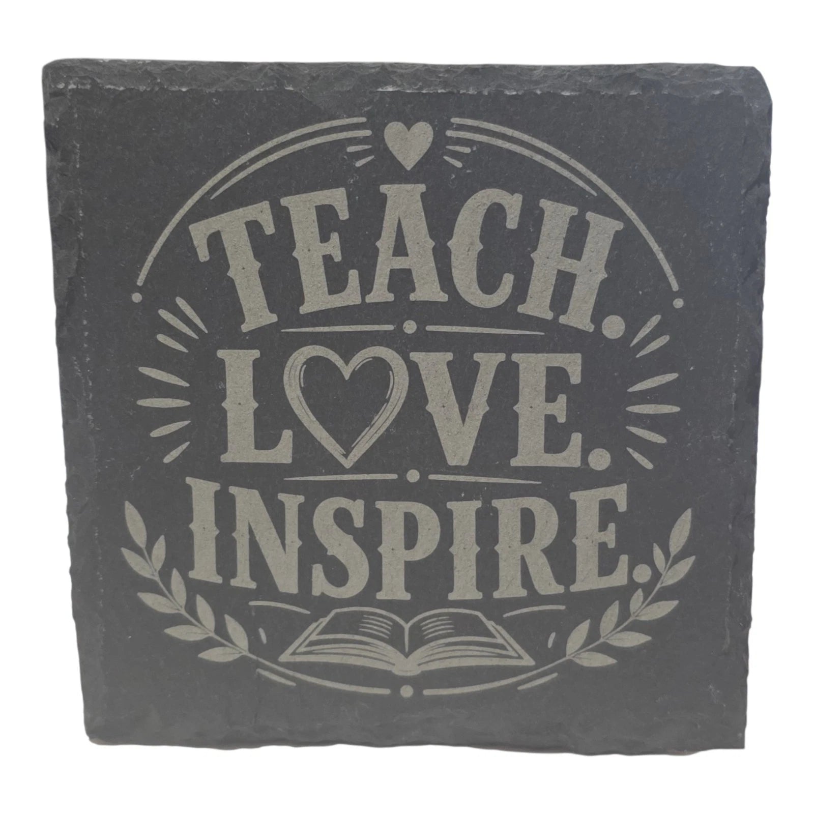 Slate Coasters Custom With Funny Teach Quote Drinks Mat Laser Engraved by Slate Locker