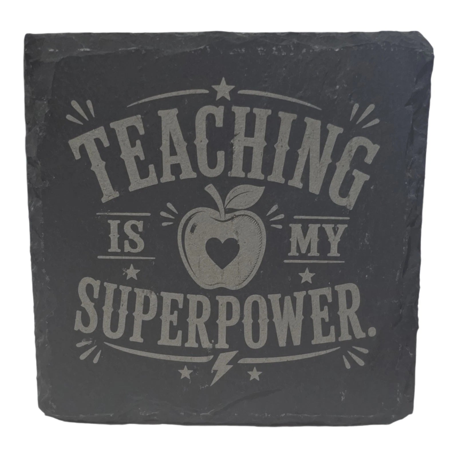 Slate Coasters Custom With Funny Teaching Quote Drinks Mat Laser Engraved by Slate Locker
