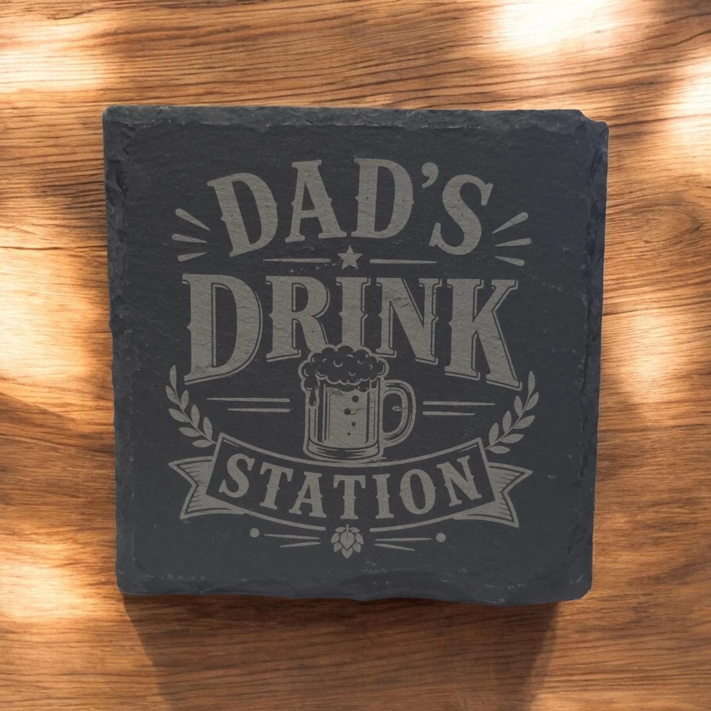 Slate Coasters Custom With Funny Beer Quote Drinks Mat Laser Engraved by Slate Locker