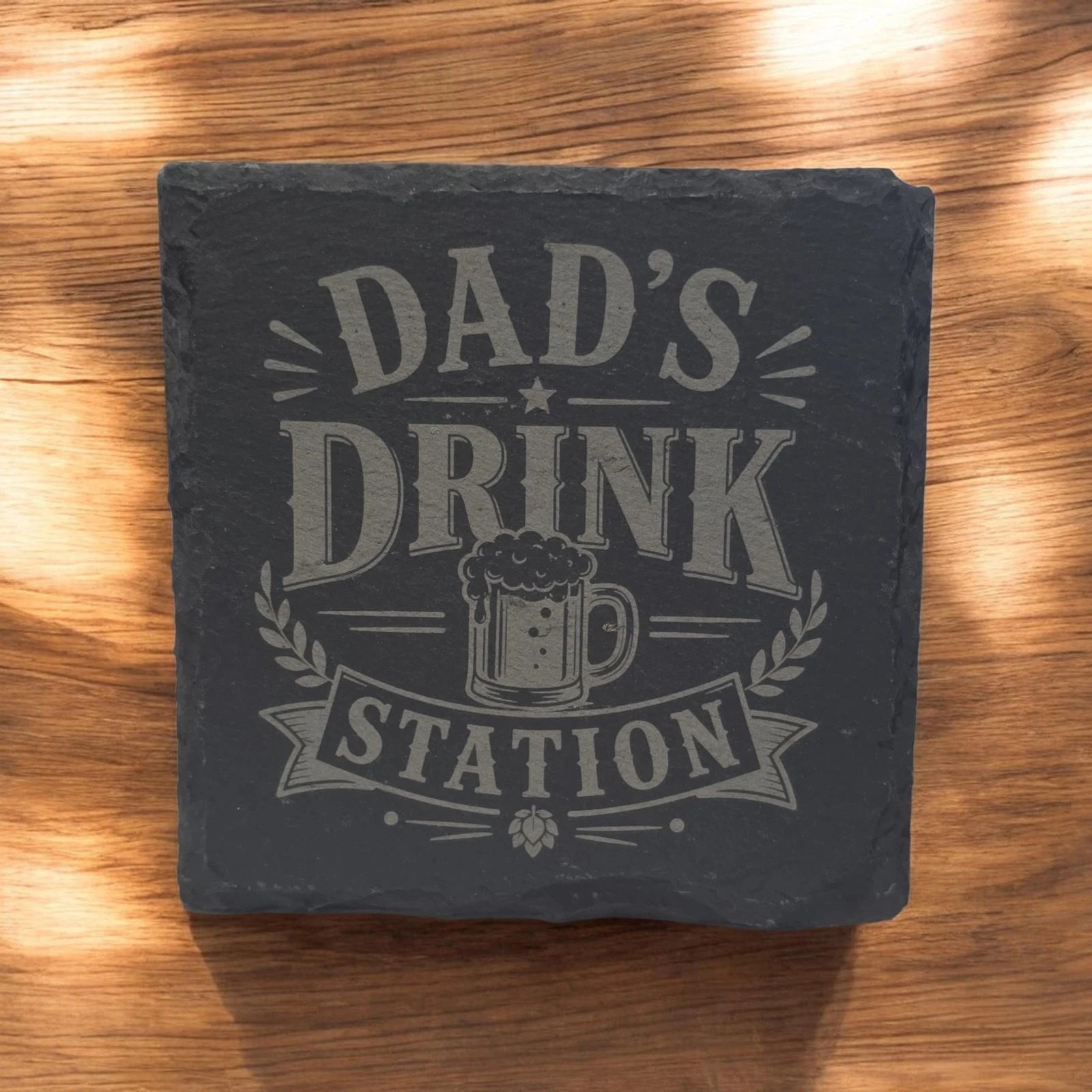 Slate Coasters Custom With Funny Beer Quote Drinks Mat Laser Engraved by Slate Locker