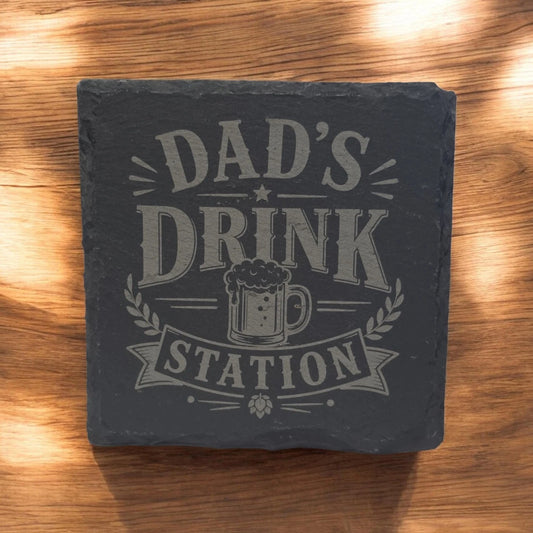 Slate Coasters Custom With Funny Beer Quote Drinks Mat Laser Engraved by Slate Locker