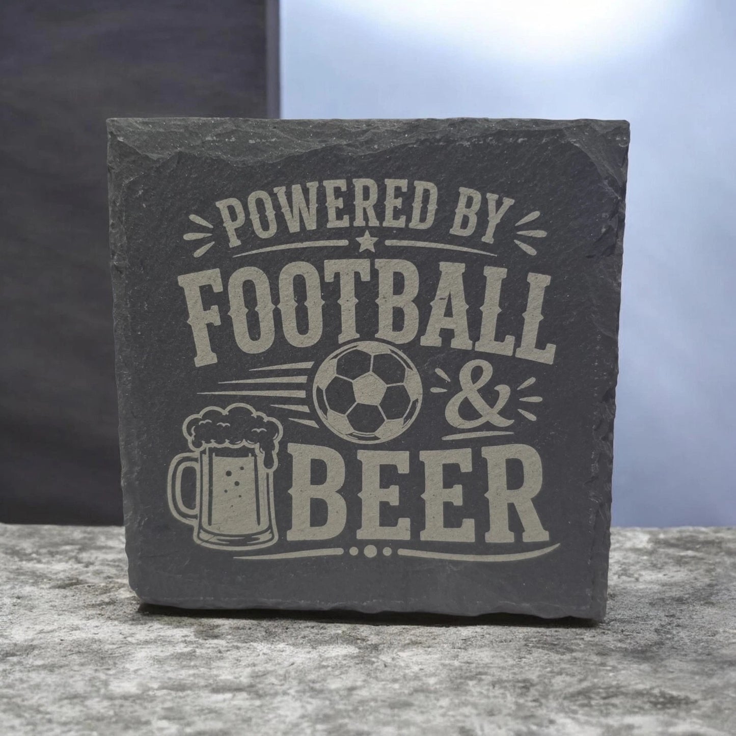 Slate Coasters Custom With Funny Football Quote Drinks Mat Laser Engraved by Slate Locker