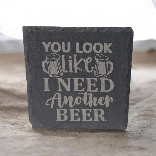 Share Slate Coasters Custom With Funny Beer Quote Drinks Mat Laser Engraved by Slate Locker