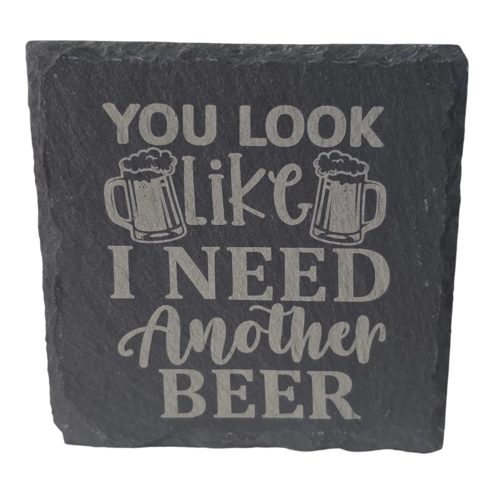 Share Slate Coasters Custom With Funny Beer Quote Drinks Mat Laser Engraved by Slate Locker